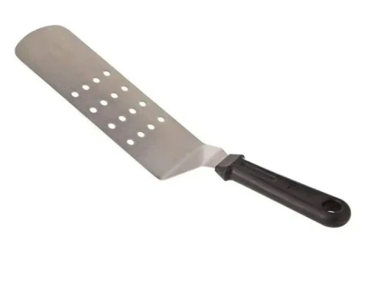 PERFORATED - St.Steel Curved Spatula - 25x8 Cm