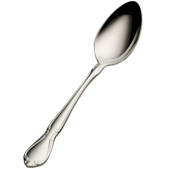 Bon Chef S1803 Queen Anne 7 5/8" 18/10 Stainless Steel Soup / Dessert Spoon - 12/Case