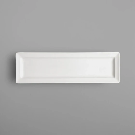 RAK Porcelain Classic Gourmet 8 1/4" x 2 3/4" Ivory Porcelain Rectangular Platter - 12/Case