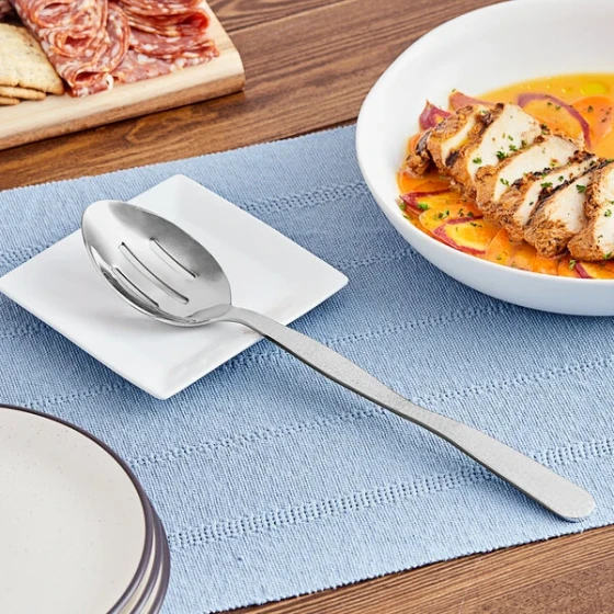 American Metalcraft HM12SL 12" Hammered Stainless Steel Slotted Spoon
