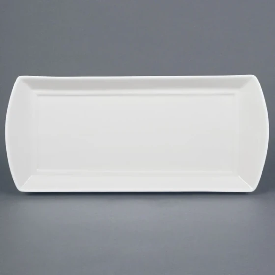 CAC FDP-51 Paris French Bone White 15 1/4" x 6" China Fashion Platter - 12/Case