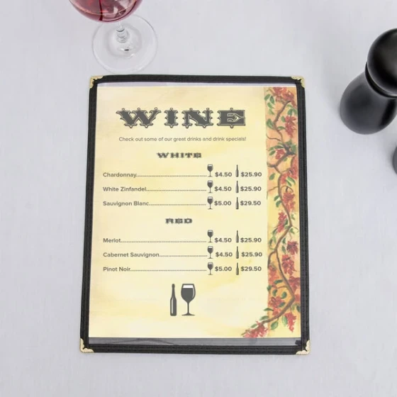 Choice 8 1/2" x 11" Menu Paper Right Insert - Mediterranean Themed Villa Design - 100/Pack
