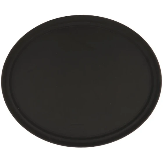 GET NS-2700-BK 27" x 22" Black Oval Fiberglass Non-Skid Serving Tray