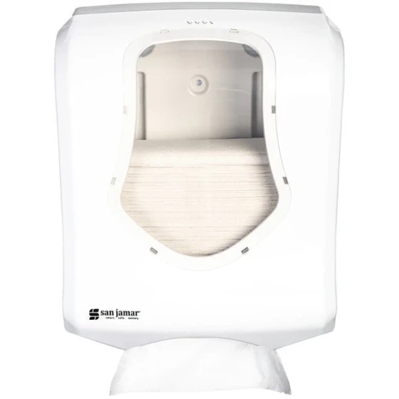 San Jamar T1770WHCL Ultrafold Summit C-Fold / Multifold Towel Dispenser - White / Clear