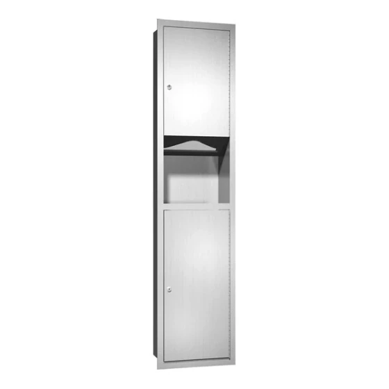 American Specialties, Inc. Traditional 10-0467 Recessed Paper Towel Dispenser with 7 Gallon Waste Receptacle