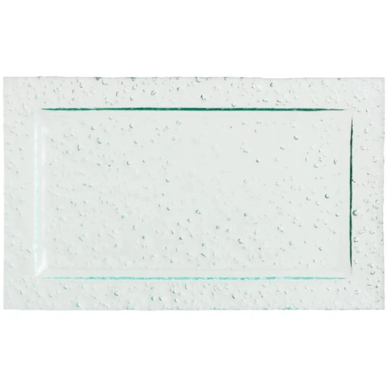American Metalcraft Glacier 15" x 9" x 7/8" Green Glass Platter