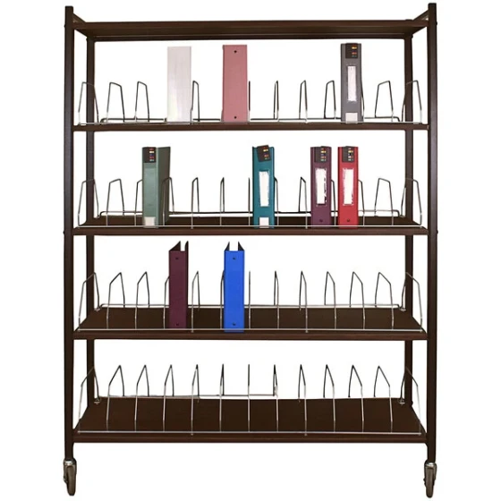 Omnimed Omnicart Woodgrain 48-Binder Big Beam Open Cart 261444-WG