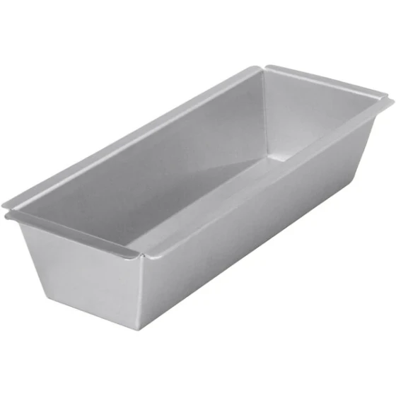LloydPans 12 3/8 inch x 3 1/2 inch x 2 3/4 inch Aluminum Bread Loaf Pan with Silver-Kote Finish PLL-5-SK