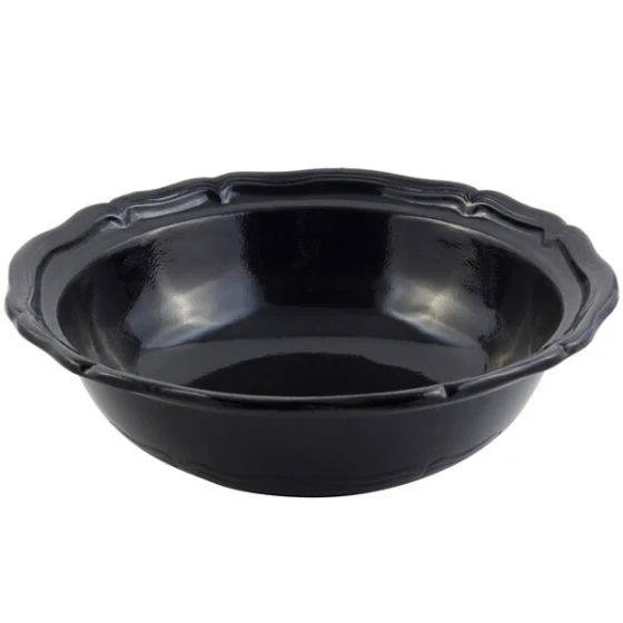 Bon Chef 9054 Queen Anne 10 Qt. Black Sandstone Finish Cast Aluminum Salad Bowl