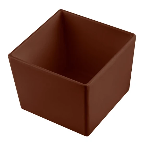 TableCraft CW5018BR Simple Solutions 1/6 Size Brown Cast Aluminum Straight Sided Bowl - 5" Deep