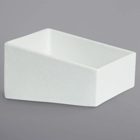 G.E.T. Enterprises ISS15WW Bugambilia 4.2 Qt. Classic Textured Finish White Resin-Coated Aluminum Square Sloping Salad Bar Bowl