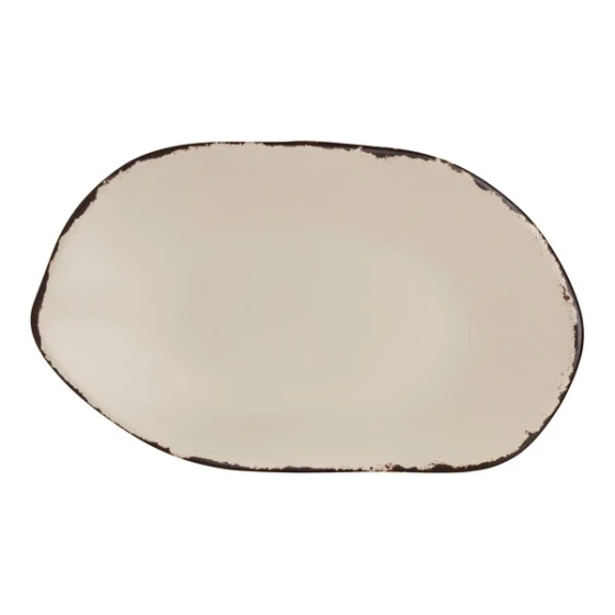Delfin Marisol Rustic from Steelite International 12" x 7 1/8" Sand Shell Melamine Oval Platter - 12/Case