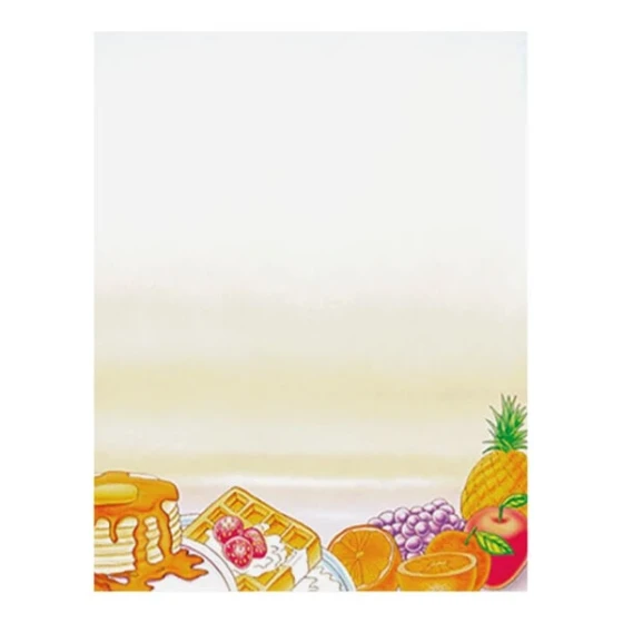 Choice 8 1/2" x 11" Menu Paper - Breakfast Themed Rooster Design Right Insert - 100/Pack