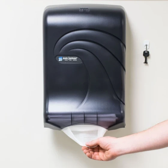 San Jamar T1790TBK Ultrafold Oceans Large Capacity C-Fold / Multi-Fold Towel Dispenser - Black Pearl