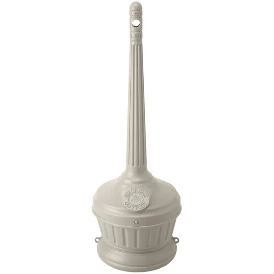 Commercial Zone 711402 Seated Smokers' Outpost Beige 5 Qt. Short Height Cigarette Receptacle