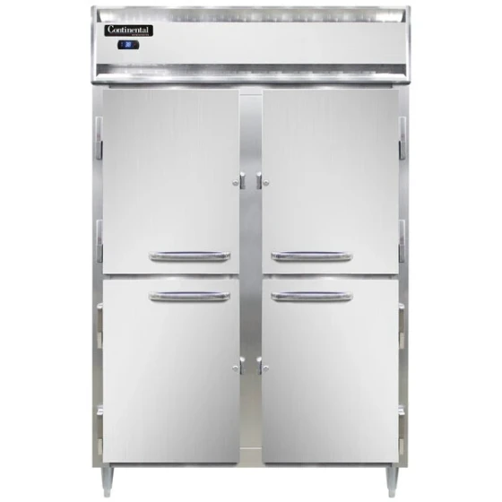 Continental Refrigerator D2RSNSSHD 52" Shallow Depth Solid Half Door Reach-In Refrigerator