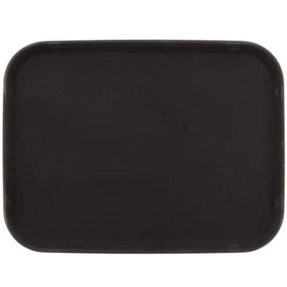 GET NS-1216-BK 12" x 16" Black Rectangular Polypropylene Non-Skid Serving Tray