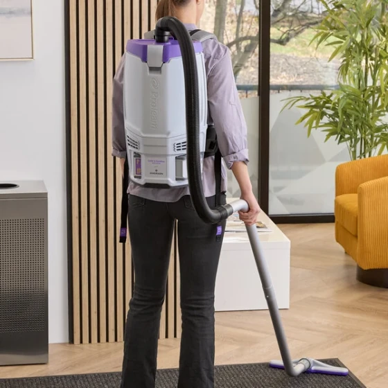 ProTeam GoFit® 6 107787 8.0 Ah 6 Qt. Cordless Backpack Vacuum with 107098 Xover Multi-Surface 2-Piece Wand Kit