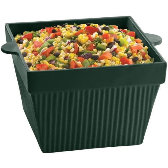 TableCraft CW1490HGN 6.5 Qt. Hunter Green Cast Aluminum Square Bowl