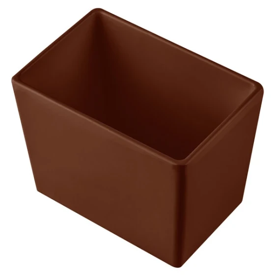 TableCraft CW5022BR Simple Solutions 1/9 Size Brown Cast Aluminum Deep Straight Sided Bowl - 5" Deep