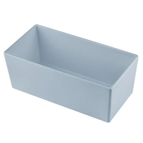 TableCraft CW5014GY Simple Solutions 1/3 Size Gray Cast Aluminum Deep Straight Sided Bowl - 5" Deep