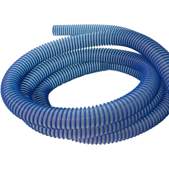 Delfin Industrial FH0035.50.30 30' Blue Helix Conductive Food Grade Vacuum Hose
