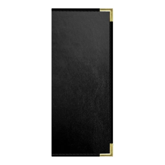 H. Risch, Inc. Oakmont 4 1/4" x 11" Black 3 View Menu Cover
