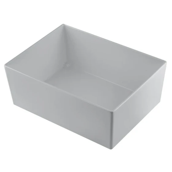 TableCraft CW5006N Simple Solutions 1/2 Size 8 Qt. Natural Finish Cast Aluminum Deep Straight Sided Bowl - 5" Deep