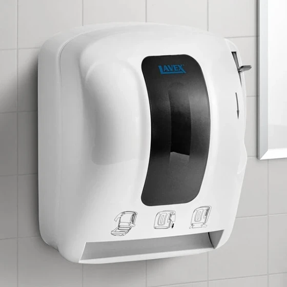 Lavex White Lever-Activated Paper Towel Dispenser