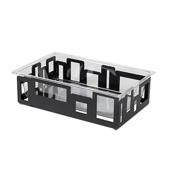 Rosseto SM113 21" x 13" Black Matte Steel Ice Housing with Clear Acrylic Insert