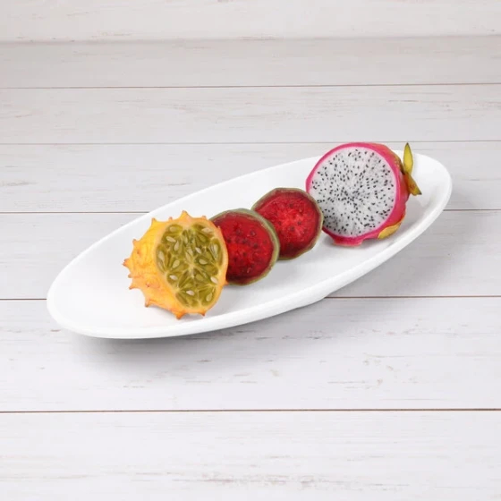 Elite Global Solutions M167P Moderne Display White 1.25 qt. Oblong Platter