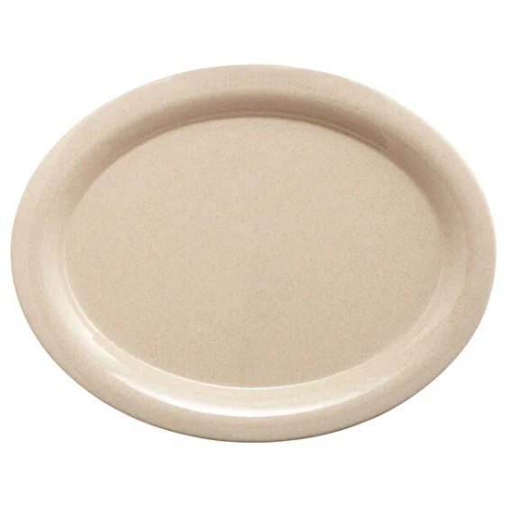 GET BAM-1950 BambooMel 9 3/4" x 7 1/4" Oval Platter - 24/Case