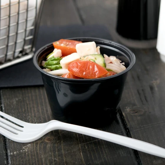 Dart Conex Complements 400PCBLK 4 oz. Black Plastic Souffle / Portion Cup - 2,500/Case
