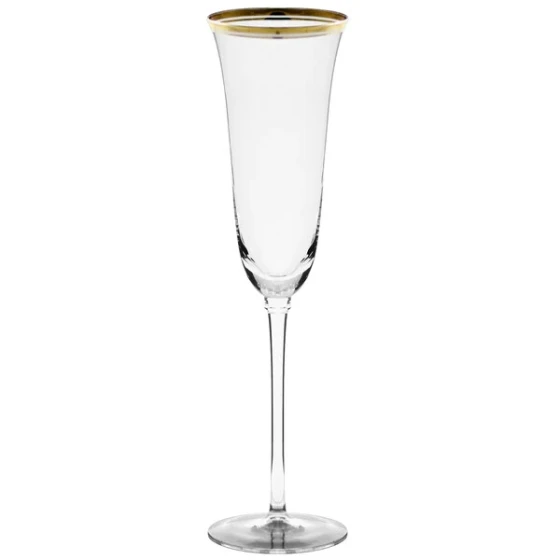 10 Strawberry Street Windsor 5.5 oz. Gold Band Champagne Flute - 4/Pack
