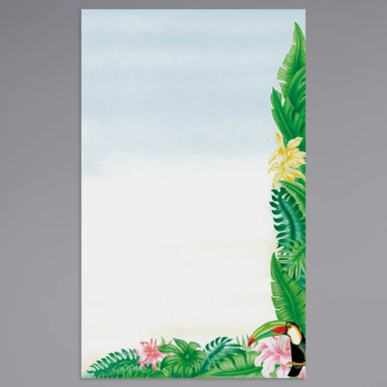 Choice 8 1/2" x 14" Menu Paper - Tropical Themed Toucan Design Right Insert - 100/Pack