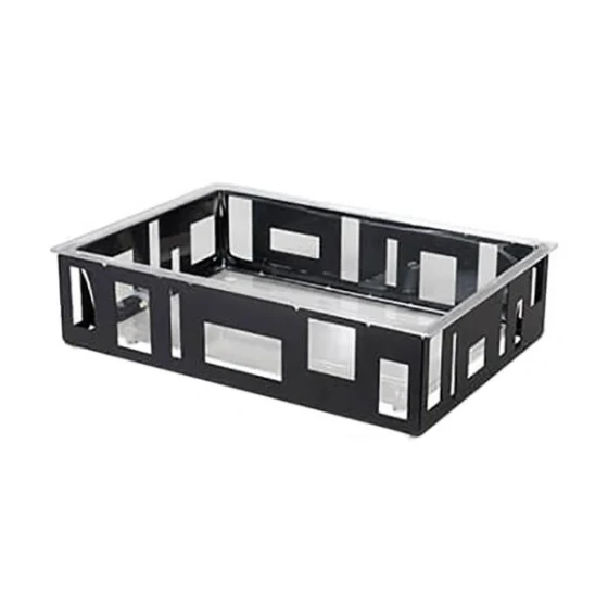Rosseto SM114 26 1/2" x 18 1/2" Black Matte Steel Ice Housing with Clear Acrylic Insert