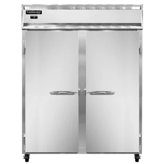 Continental Refrigerator 2FESN 57" Solid Door Extra Wide Shallow Depth Reach-In Freezer - 40 Cu. Ft.