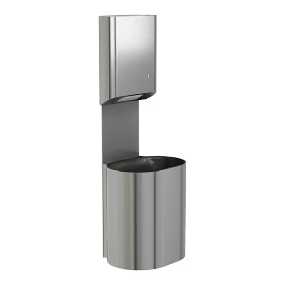 Bradley Elvari 2B5-113600 Surface-Mounted Stainless Steel C-Fold / Multifold Paper Towel Dispenser with 18 Gallon Waste Receptacle
