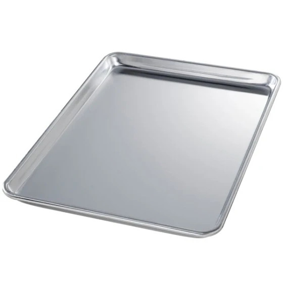 Chicago Metallic 40855 Half Sized 18 Gauge Glazed 12 7/8 inch x 17 3/4 inch Wire in Rim Aluminum Sheet / Bun Pan