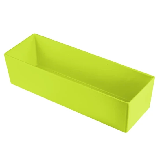TableCraft CW5010LG Simple Solutions 1/2 Size Long Lime Green Cast Aluminum Deep Straight Sided Bowl - 5" Deep