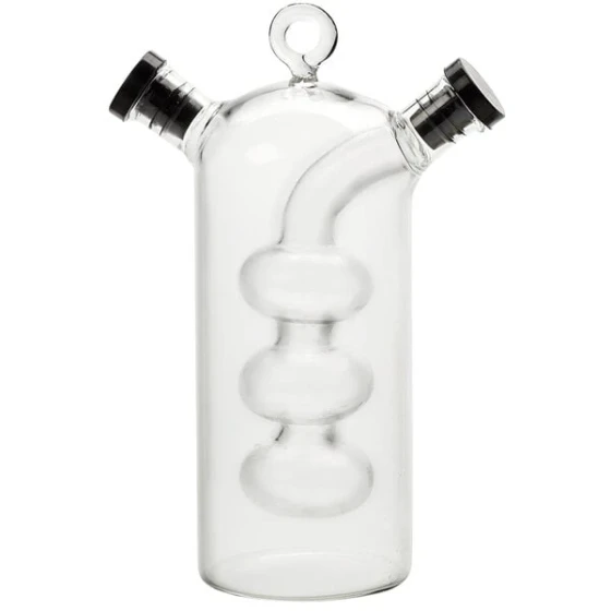 American Metalcraft OVJ1 10.5 oz. / 2 oz. Glass Oil and Vinegar Cruet