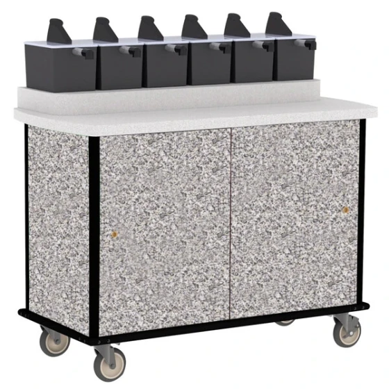 Lakeside 70520GS Gray Sand Condi-Express 6 Pump Condiment Cart