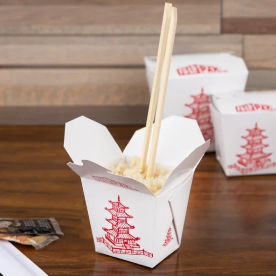 Fold-Pak 08MWPAGODM 8 oz. Pagoda Chinese / Asian Microwavable Paper Take-Out Container - 450/Case