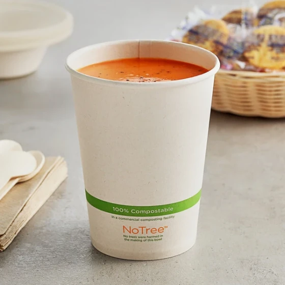 World Centric 32 oz. NoTree Compostable Bio Lined Paper Food Cup - 500/Case