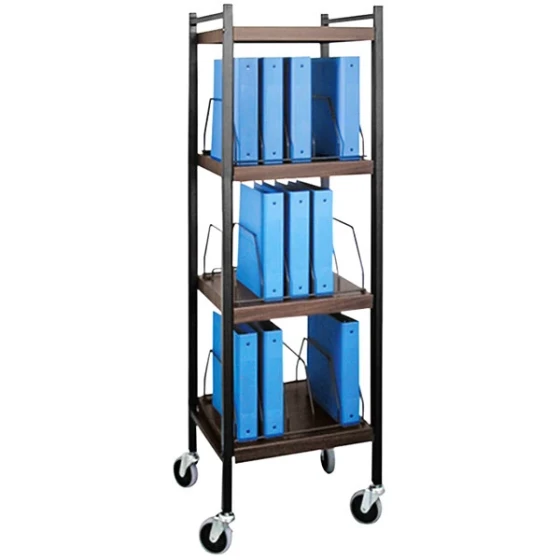 Omnimed Omnicart Woodgrain Mini 15-Binder Open Cart 260014-WG