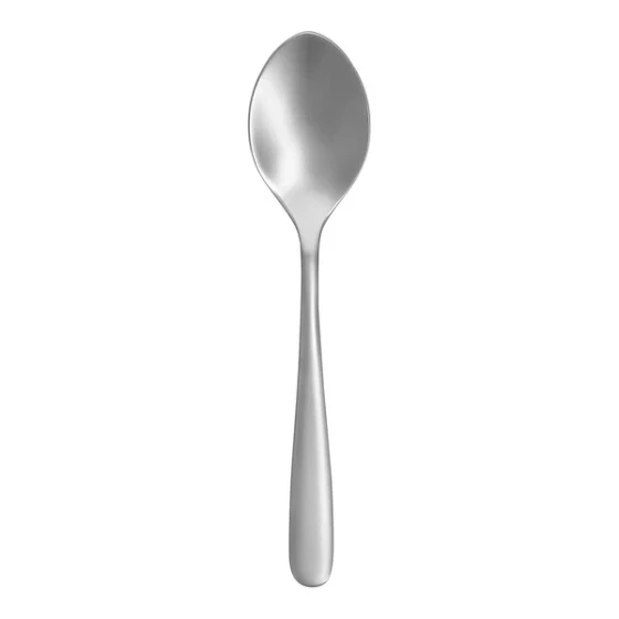 Zwiesel Fortessa Grand City Sand Blasted 7 3/16" 18/10 Stainless Steel Extra Heavy Weight Oval Soup / Dessert Spoon - 12/Case