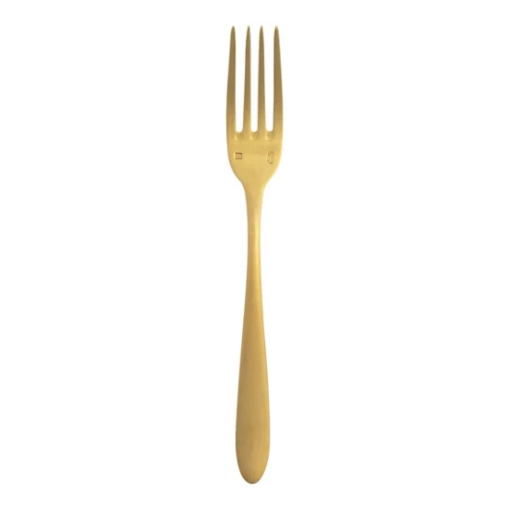Sant' Andrea Mascagni Brushed Gold by 1880 Hospitality 8" 18/10 Stainless Steel Extra Heavy Weight Dinner Fork - 12/Case