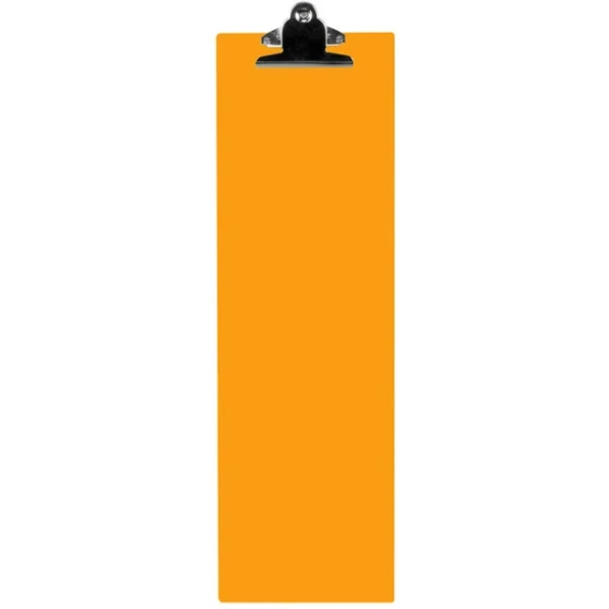 Menu Solutions ACRCLP-BD Orange 4 1/4" x 14" Customizable Acrylic Menu Clip Board