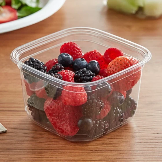 Fabri-Kal SQ16 TruWare 16 oz. Square Recycled PET Deli Container - 600/Case