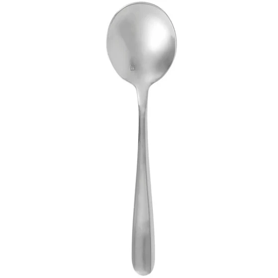 Walco Vacanza from Steelite International WLVAC12 7" 18/10 Stainless Steel Extra Heavy Weight Bouillon Spoon - 12/Case